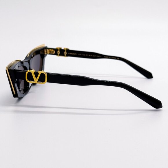 NEW VALENTINO V-GOLDCUT-I VLS-113A WOMEN BLACK SUNGLASSES VALENTINO - Picture 8 of 13